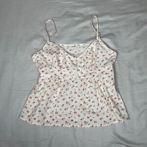John Galt Floral pink & white Tiffany Tank Top